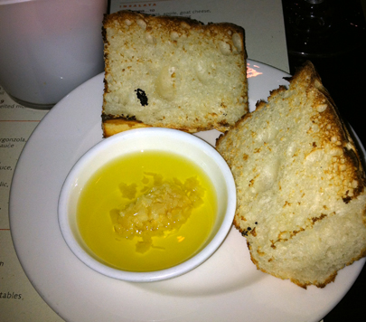 Toasted gluten-free bread with olive oil and garlic