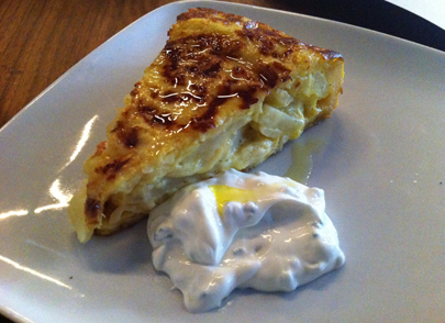 Potato Tortilla with Chive Sourcream