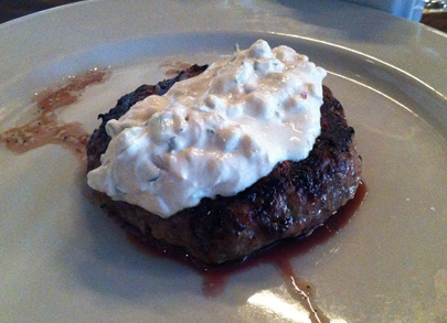 Lamb Burger with Tadziki Sauce