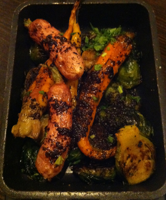 Josper cooked root vegetables