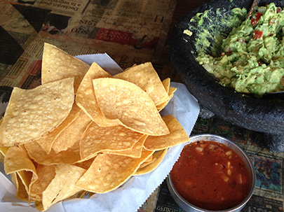 Chips, salsa and guacamole