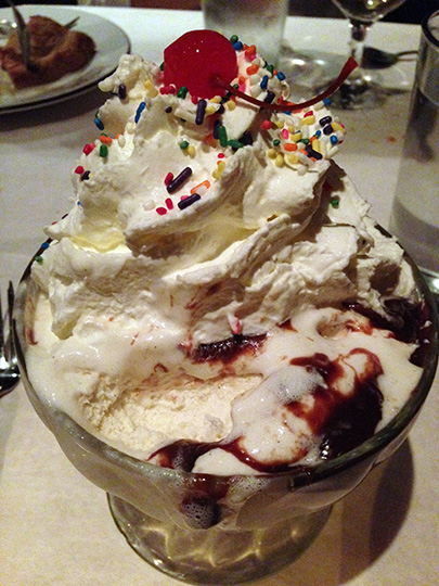 House Specialty: hot fudge sundae