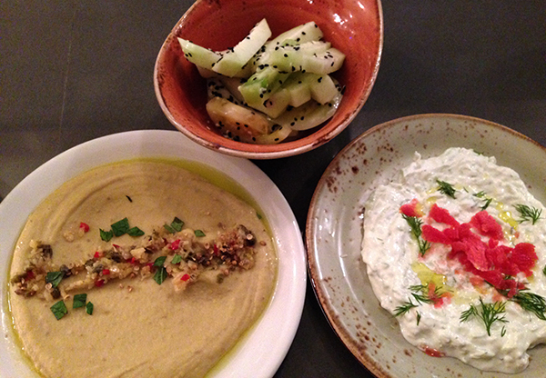 Tzatziki and ??? with tomato and kohlrabi