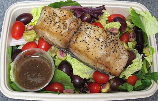 Napa salad with mahi mahi and balsamic vinaigrette 